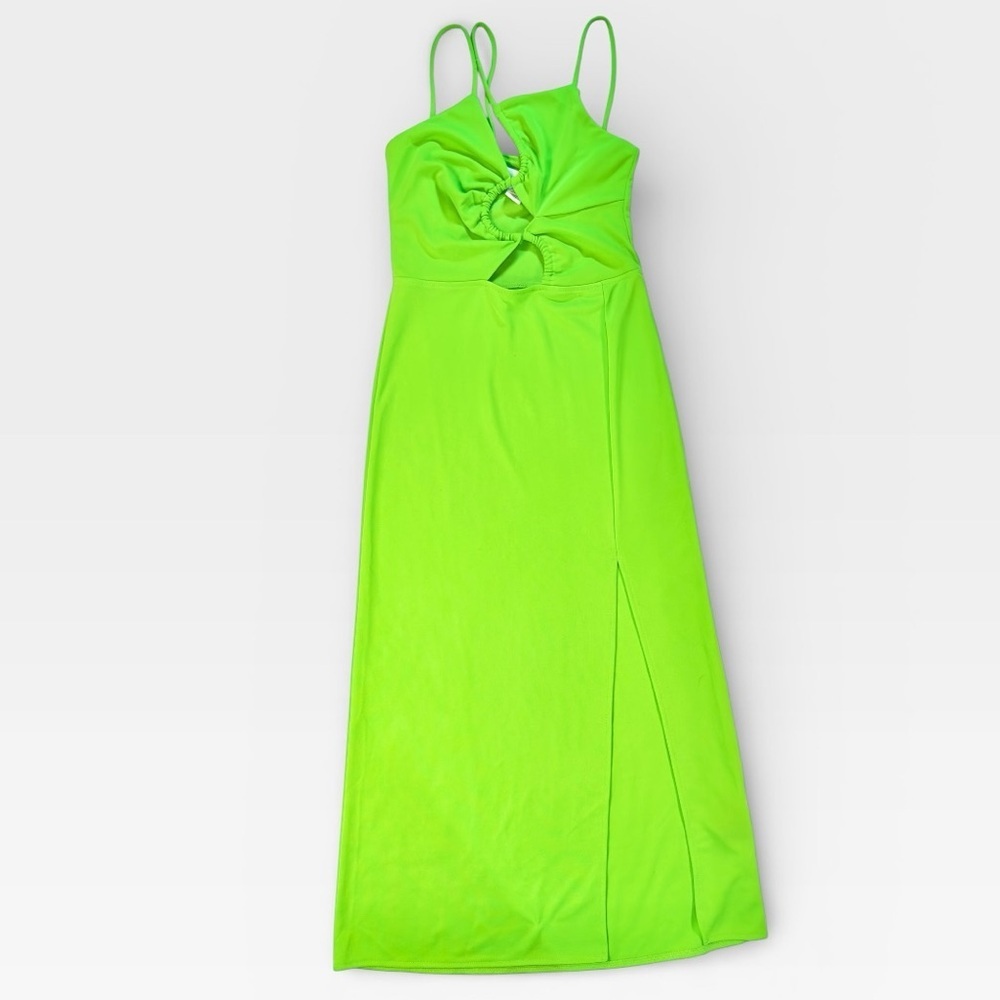 NWOT H&M Neon Bright Green Maxi Dress XSMALL